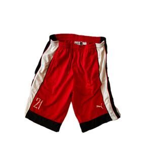 Puma Red Black Athletic Shorts Mens S